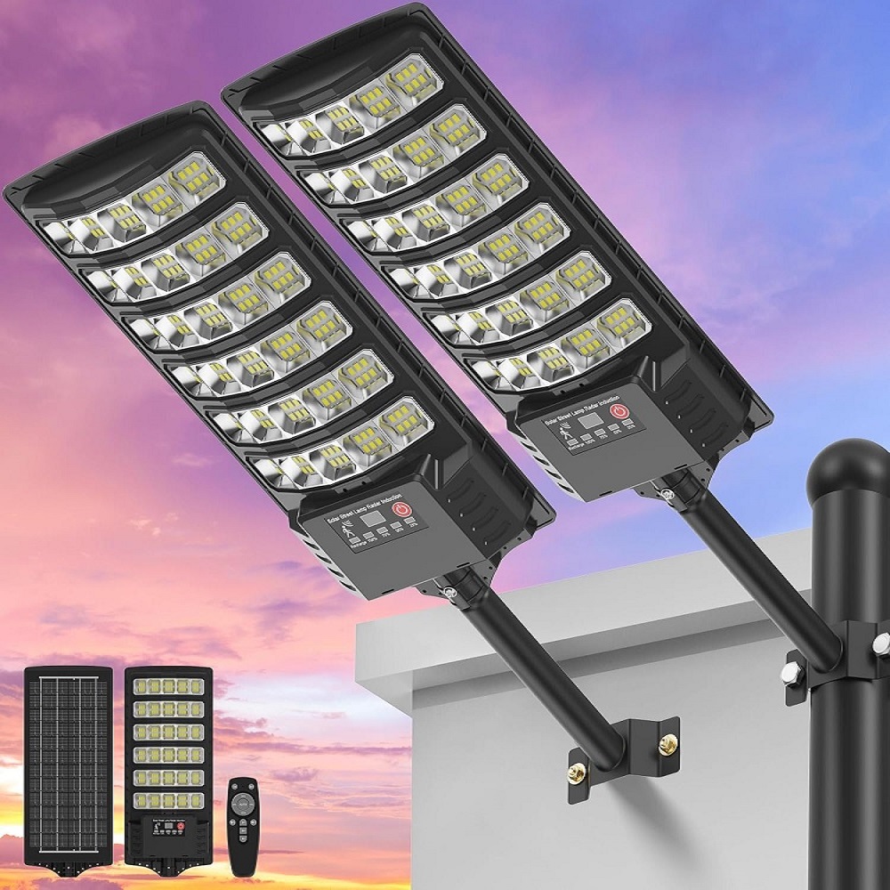 Outdoor Lighting Dusk To Dawn - Lampadaire solaire avec support sur poteau,