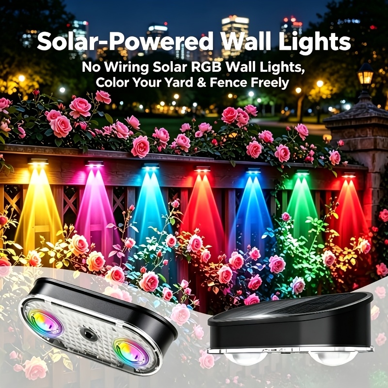 Outdoor Lighting Amazon - Lampe solaire RGB pour clôture IP44,