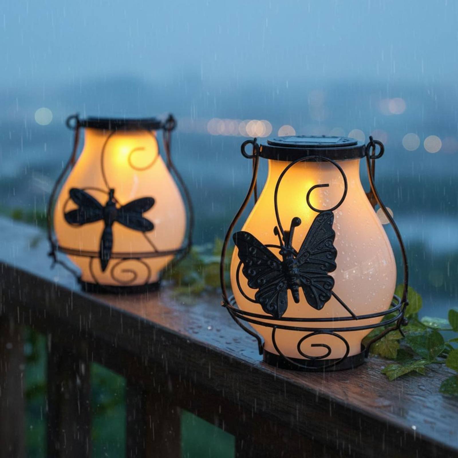 Outdoor Lighting Battery Powered - Lanterne solaire en forme de papillon,