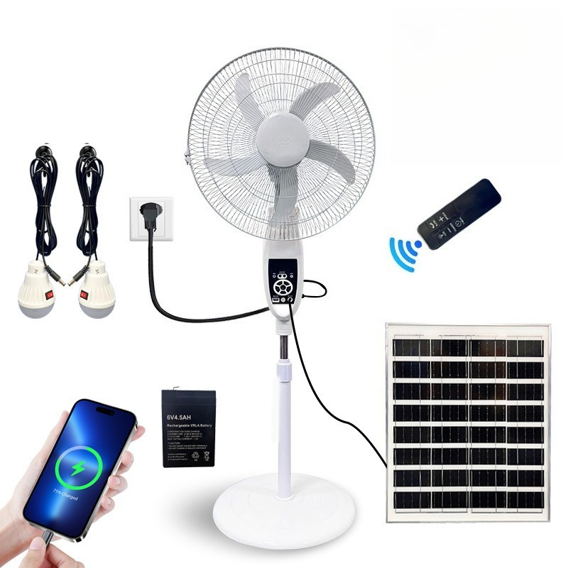 Outdoor Lighting Remote Control - Ventilateur sur pied solaire rechargeable de