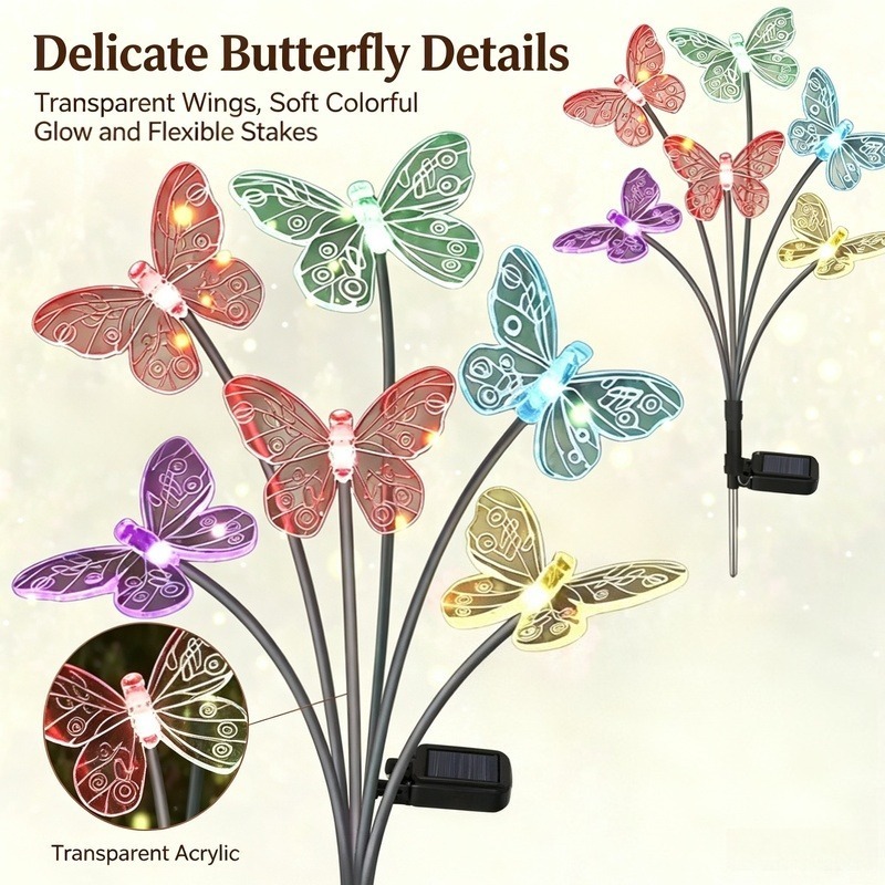 Outdoor Lighting Battery Powered - Lampes solaires en forme de papillon,