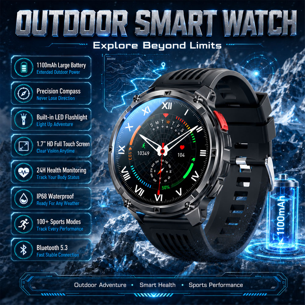 Outdoor Lighting Japanese - Nouvelle Montre Connectée YAOCX AMOLED 2026