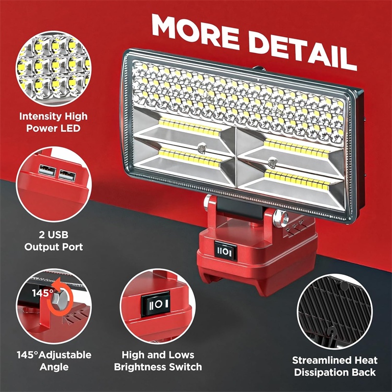 Outdoor Lighting Milwaukee - Lampe de travail LED portative pour