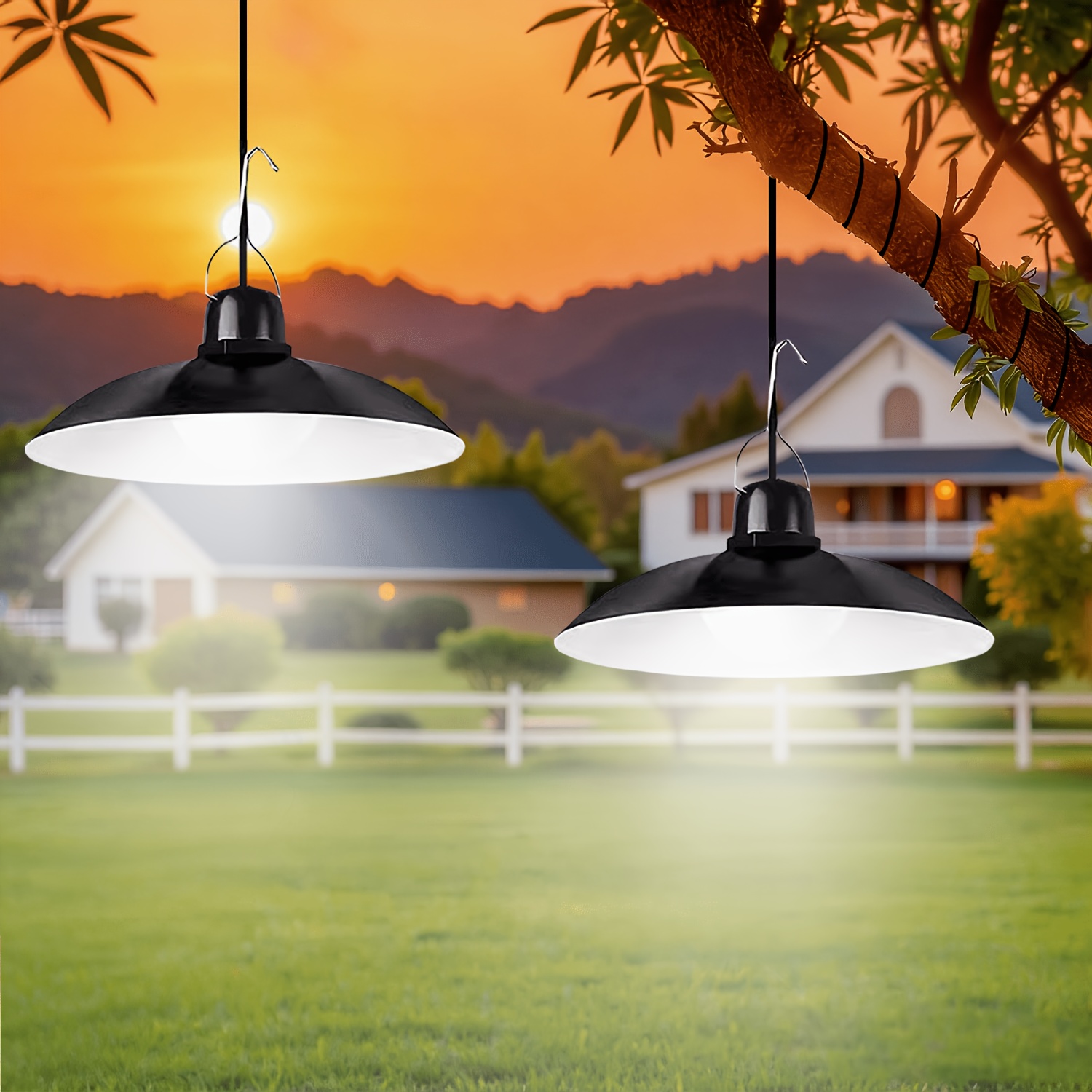 Outdoor Lighting Modern - 1pc Lampe Solaire Suspendue Extérieure LED,