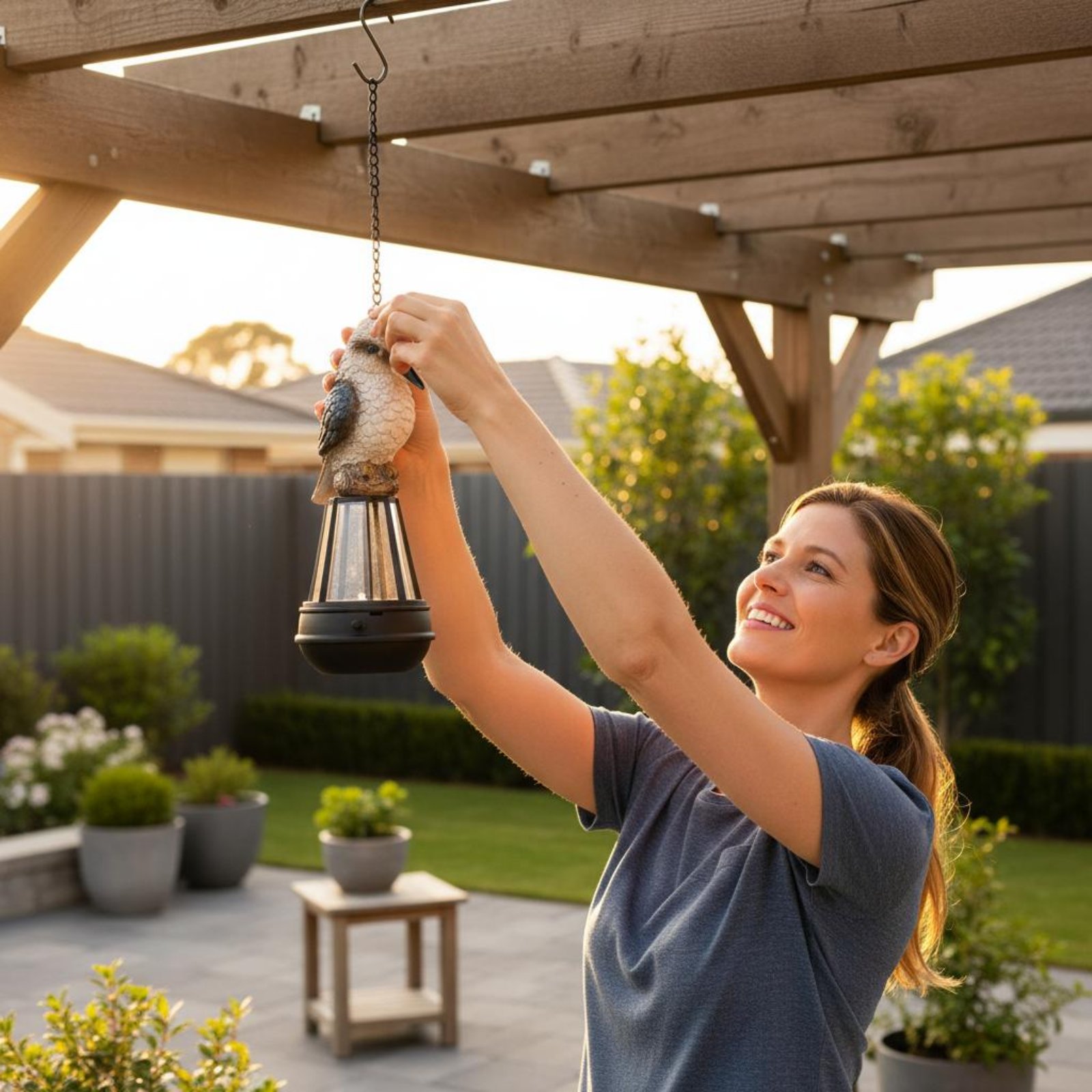 Outdoor Lighting Modern - Lampe solaire suspendue en forme d'oiseau,