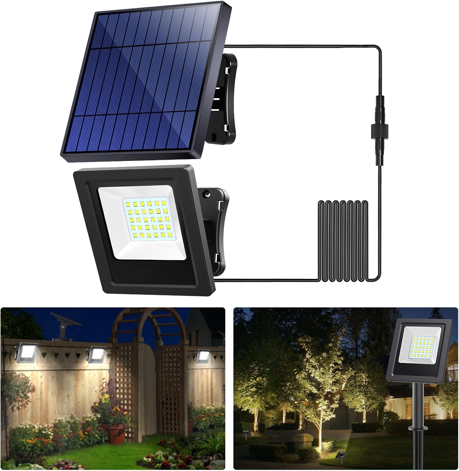 Outdoor Lighting Dusk To Dawn - Projecteur solaire extérieur Intelamp à longue