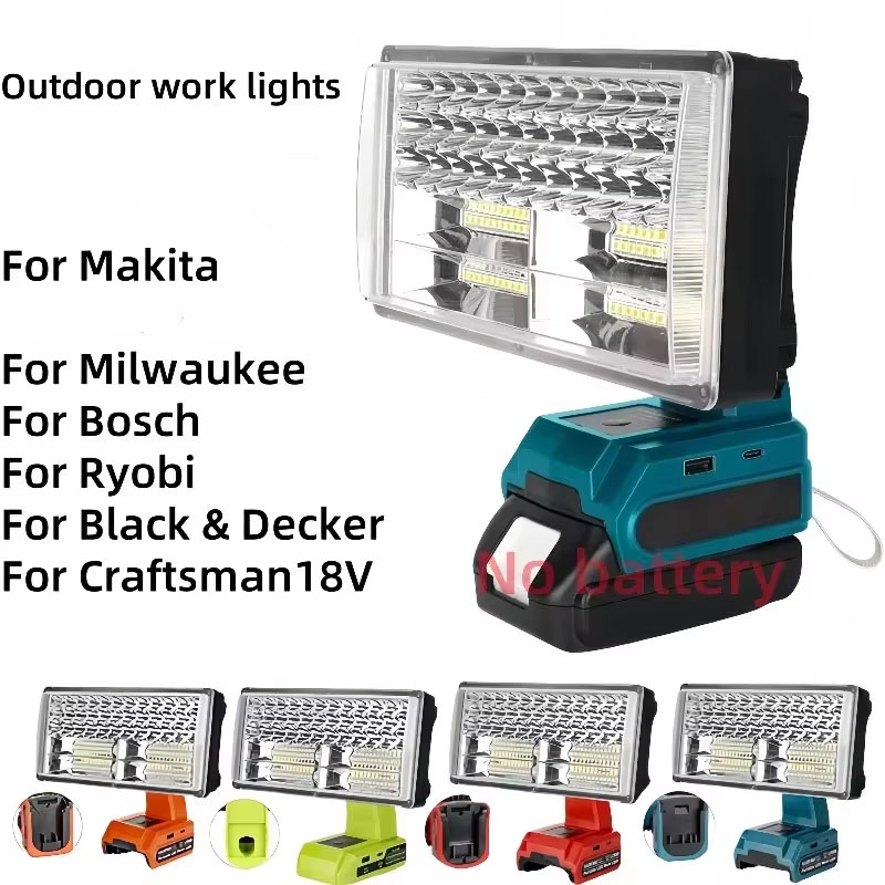Outdoor Lighting Milwaukee - Lampe de travail portable d'extérieur 50W,