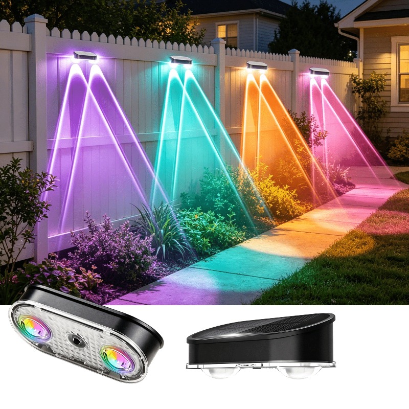Lampe solaire RGB pour clôture - Outdoor Lighting Amazon avis et prix