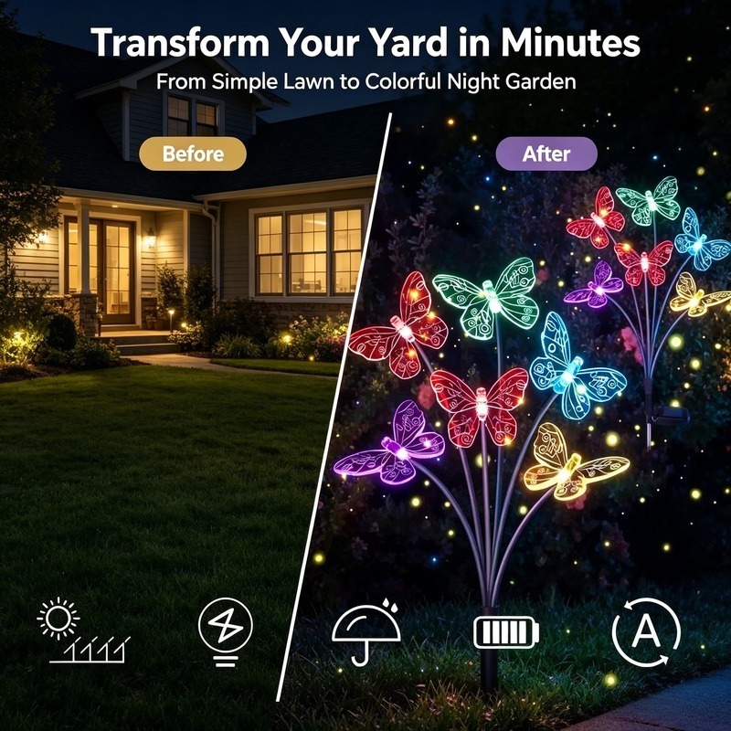 Lampes solaires en forme de pa - Outdoor Lighting Battery Powered avis et prix