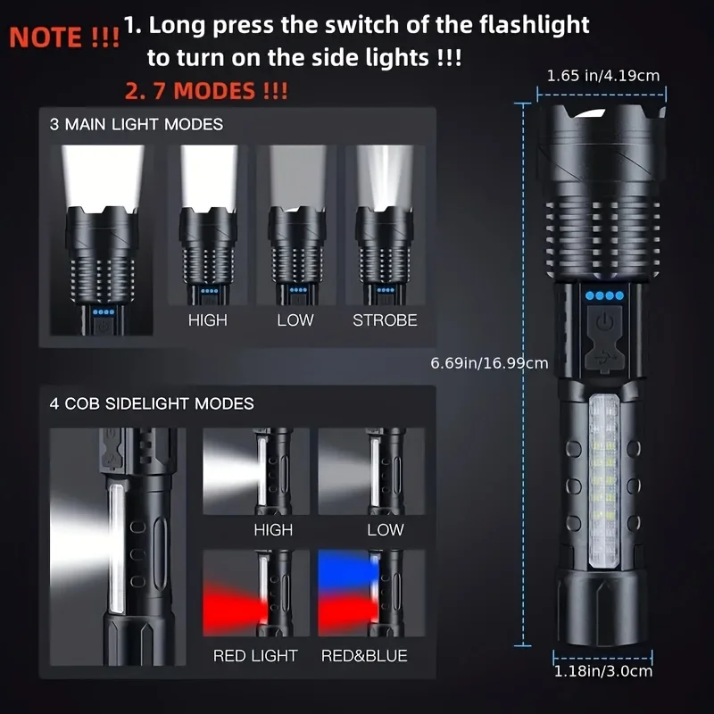 Lampe torche LED puissante ave - Outdoor Lighting Battery Powered avis et prix